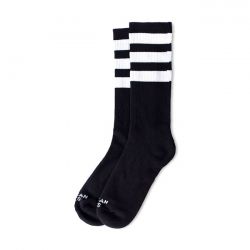 American Socks Mid High Back In Black II, triple white strip