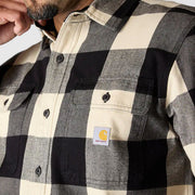 Carhartt Plaid long sleeve shirt oat milk