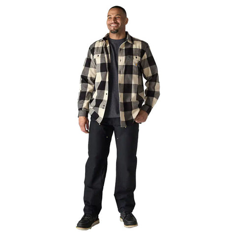 Carhartt Plaid long sleeve shirt oat milk