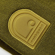 Carhartt Knit Cuffed C Patch beanie dark bronzed green