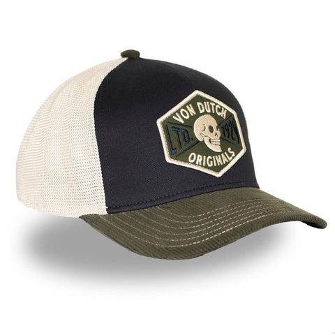 Von Dutch Semi-Curved Skull cap black/green/white