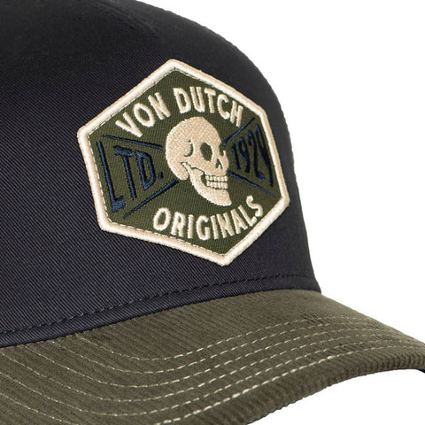 Von Dutch Semi-Curved Skull cap black/green/white