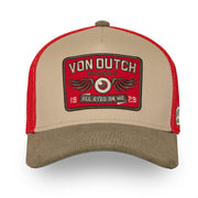 Von Dutch Semi-Curved Eye cap khaki/red