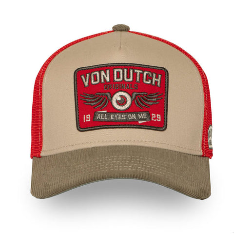 Von Dutch Semi-Curved Eye cap khaki/red