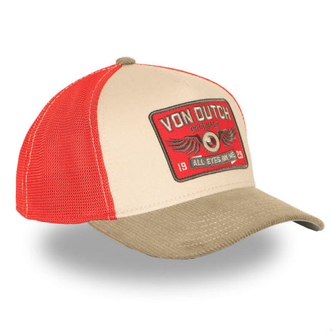 Von Dutch Semi-Curved Eye cap khaki/red