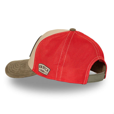 Von Dutch Semi-Curved Eye cap khaki/red