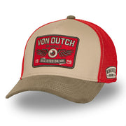 Von Dutch Semi-Curved Eye cap khaki/red