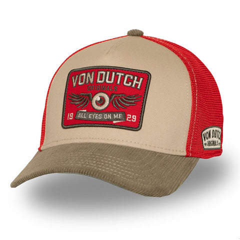 Von Dutch Semi-Curved Eye cap khaki/red