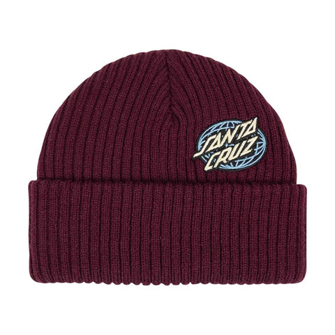 Santa Cruz Global Oval Dot beanie dark cherry