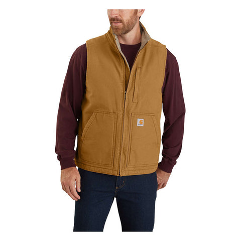 Carhartt Sherpa-lined mock-neck vest carhartt®brown