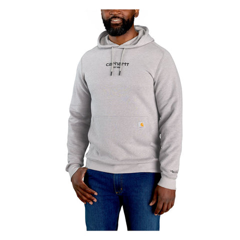 Carhartt Logo graphic hoodie asphalt heather