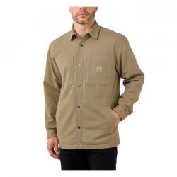 Carhartt Fleece Lined denim shirt jac dark khaki