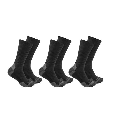 Carhartt Cotton Blend Crew Sock 3 Pack Black