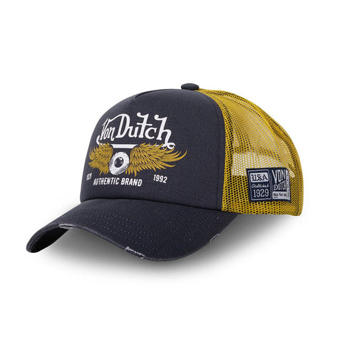 Von Dutch Heritage-Trucker Crew cap flying eye denim/sand