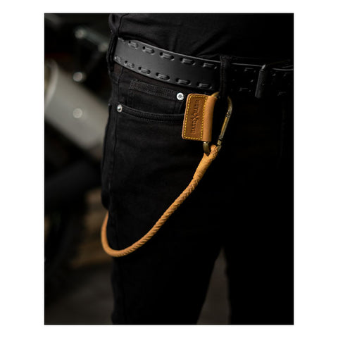Trip Machine Braided key chain tan