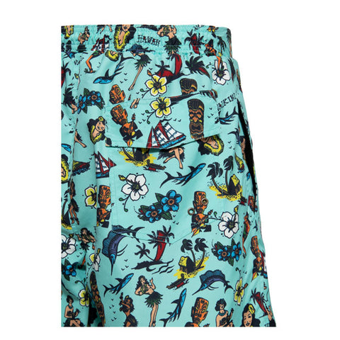 King Kerosin Hawaii swimshort mint