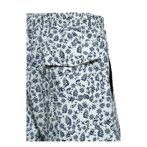 King Kerosin Sea Pattern swimshort off white