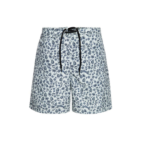 King Kerosin Sea Pattern swimshort off white