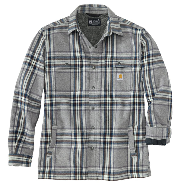 Carhartt Sherpa lined flannel plaid shirt