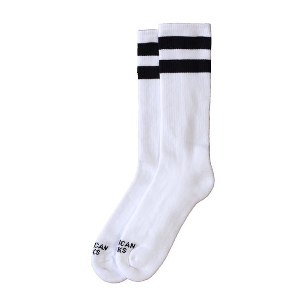 American Socks Mid High Old School II, triple black striped