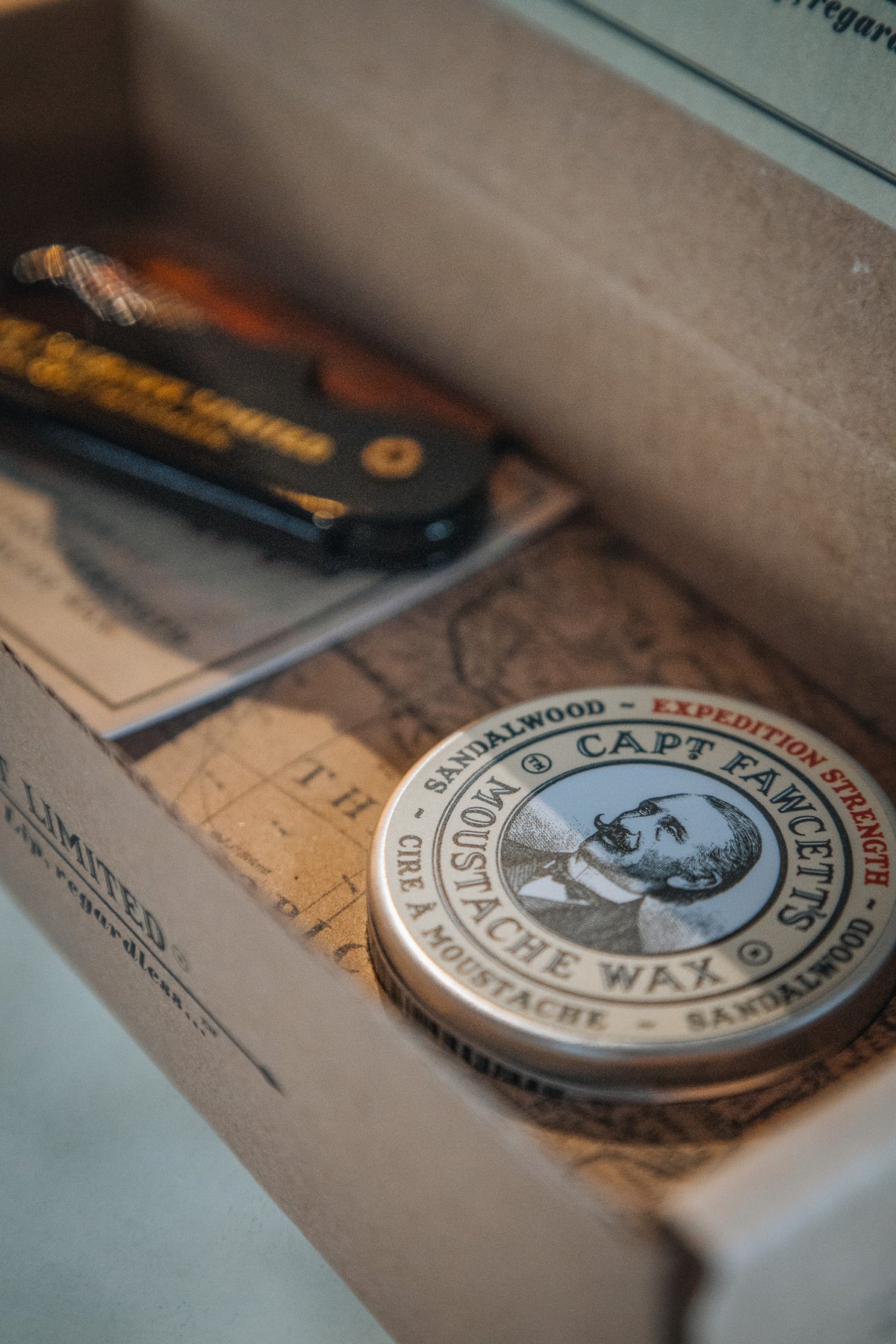 Captain Fawcett's Expedition Strength Moustache Wax & Folding Comb Gift Box