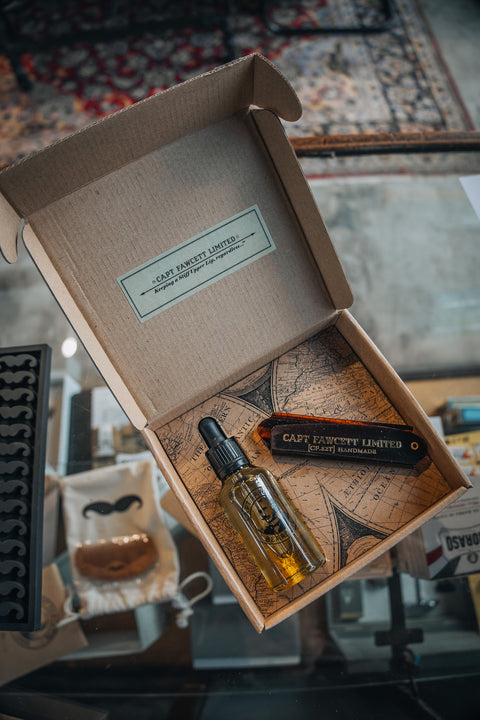 Captain Fawcett's Private Stock Beard Oil & Folding Comb Gift Set