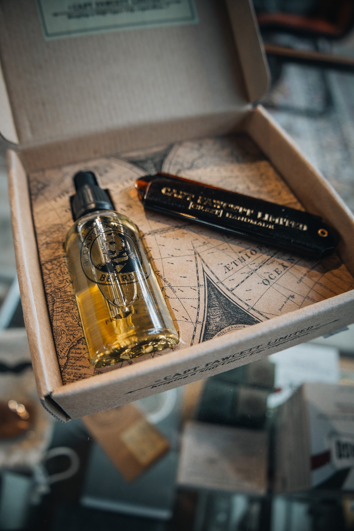 Captain Fawcett's Private Stock Beard Oil & Folding Comb Gift Set