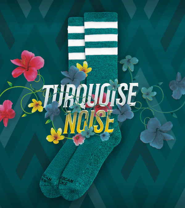 Turquoise Noise American Socks- Mid High