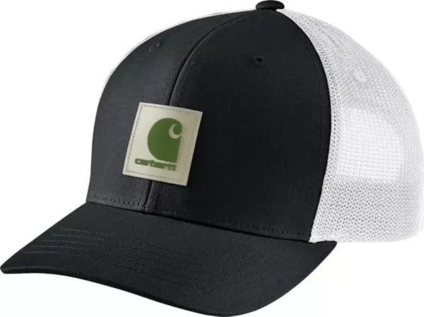 Carhartt Men's Rugged Flex Twill Mesh-Black Logo Patch Cap