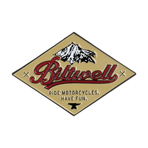 Biltwell enamel pin CRS red/beige