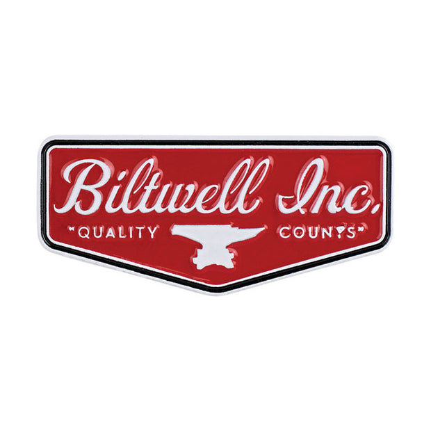 Biltwell enamel pin Shield red/white