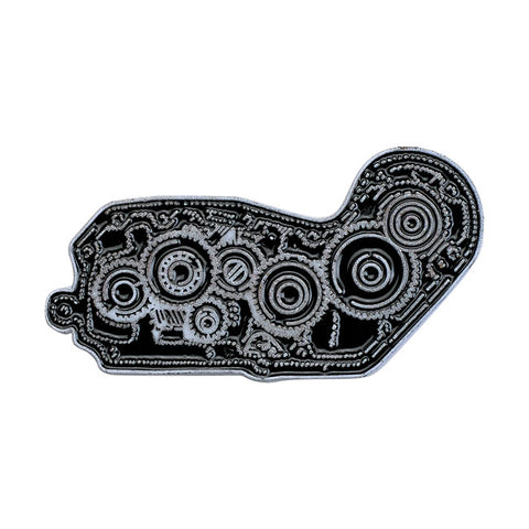 Biltwell enamel pin 4 cam black/white