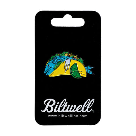 Biltwell enamel pin Fish Taco CMYK