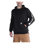 Carhartt sleeve logo hooded sweatshirt black