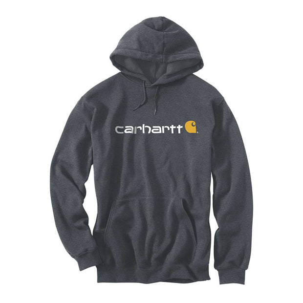 Carhartt Signature logo hooded sweatshirt carbon heather