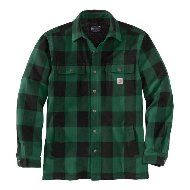 Carhartt Sherpa lined flannel plaid shirt north woods Fat Tony s Lifestyle