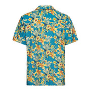 King Kerosin Hibiscus AOP shirt denim blue