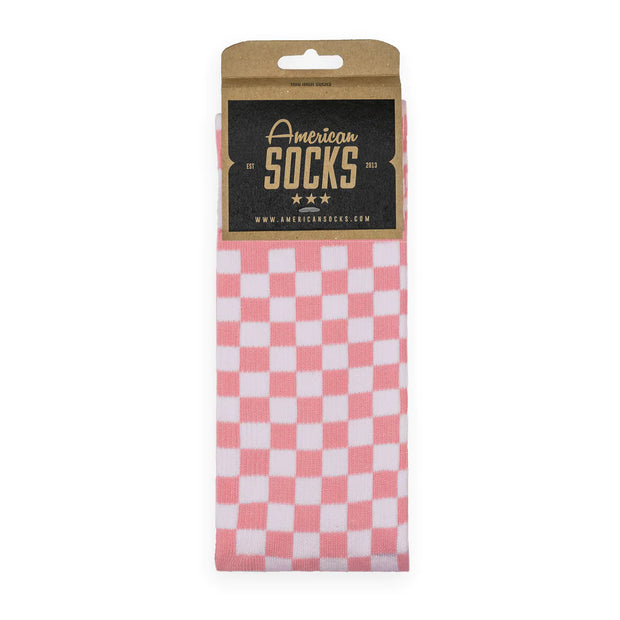 American Socks PINK CHECKERBOARD - MID HIGH
