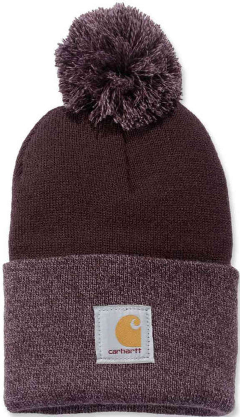 Carhartt KNIT POM-POM CUFFED BEANIE Deep Wine