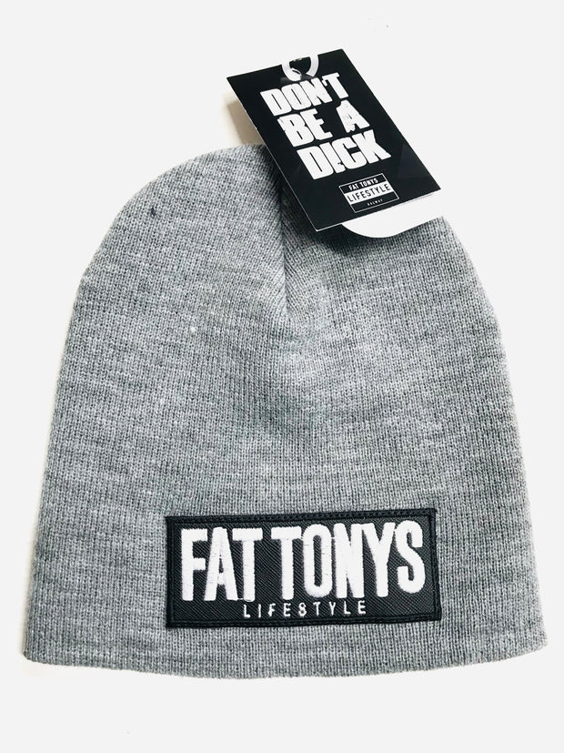 Fat Tony's grey Beanie / Gold Stitch