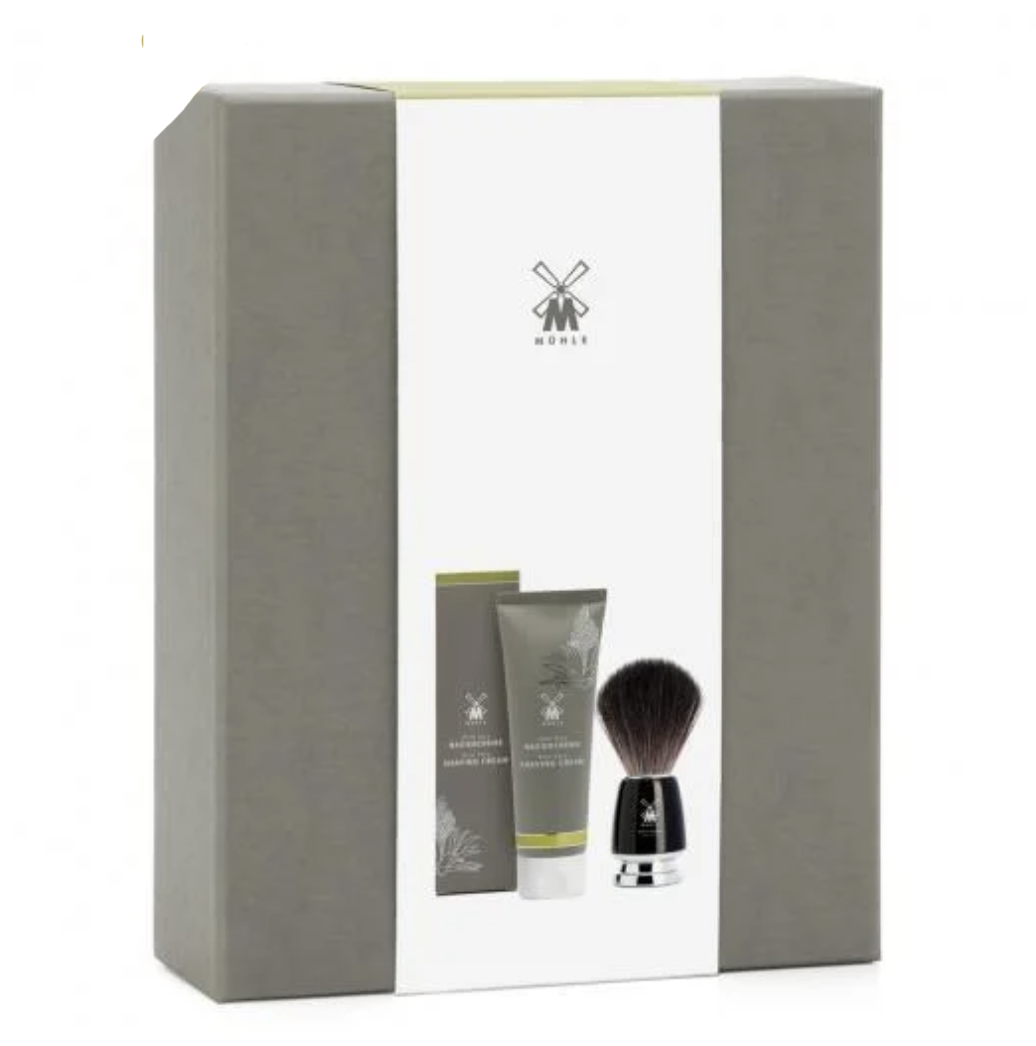 MSSAV MÜHLE STARTER SET ALOE VERA SHAVING CREAM & RYTMO BLACK FIBRE SHAVING BRUSH