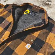 Carhartt Sherpa lined flannel plaid shirt carhartt brown