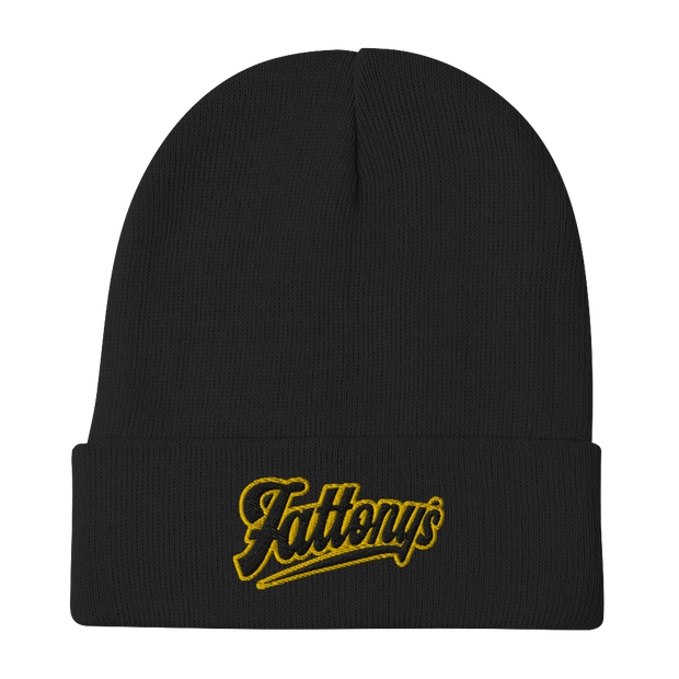 The Big Swing Embroidered Beanie Blk / Gold